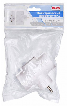 Сетевой разветвитель Buro BU-PS3TG-W (3 розетки) белый (пакет ПЭ) - купить недорого с доставкой в интернет-магазине