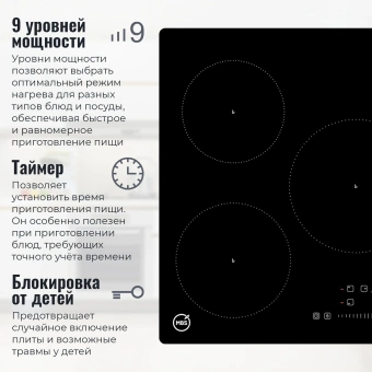Индукционная варочная поверхность MBS PI-451 черный - купить недорого с доставкой в интернет-магазине