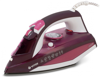 Утюг Vitek Luxure 1215-VT-03 2400Вт бордовый/белый - купить недорого с доставкой в интернет-магазине