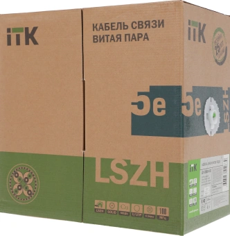 Кабель информационный ITK LC1-C5E04-122 кат.5E UTP 4 пары 24AWG нг(А)-LSLTx внутренний 305м зеленый - купить недорого с доставкой в интернет-магазине