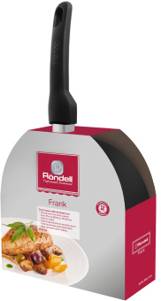 Сковорода Rondell Frank RDA-1372 круглая 24см покрытие: Xylan Plus ручка несъемная (с крышкой) черный - купить недорого с доставкой в интернет-магазине