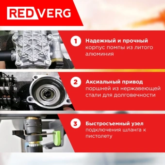 Минимойка RedVerg RD-HPW1500 1500Вт - купить недорого с доставкой в интернет-магазине