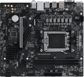 Материнская плата MSI PRO A620AM-B EVO Socket AM5 AMD A620A 2xDDR5 mATX AC`97 8ch(7.1) 2.5Gg RAID+VGA+HDMI - купить недорого с доставкой в интернет-магазине