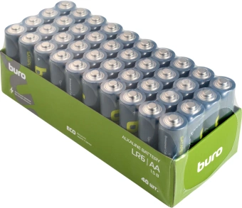 Батарея Buro Alkaline LR6 AA 2900mAh (20шт) коробка - купить недорого с доставкой в интернет-магазине