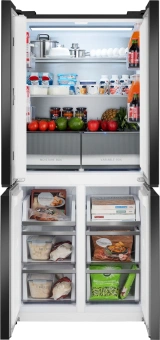 Холодильник Weissgauff WCD 450 Rock Glass NoFrost Inverter 3-хкамерн. графит темный инвертер - купить недорого с доставкой в интернет-магазине