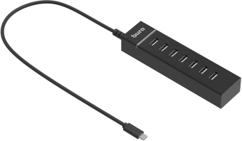 Разветвитель USB-C Buro BPH-C-P107 7порт. черный (BU-USBC-HUB-7U2) - купить недорого с доставкой в интернет-магазине