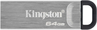 Флеш Диск Kingston 64Gb DataTraveler Kyson DTKN/64GB USB3.1 серебристый/черный - купить недорого с доставкой в интернет-магазине
