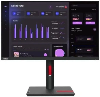 Монитор Lenovo 23.8" ThinkVision T24i-30 черный IPS LED 4ms 16:9 HDMI матовая HAS Piv 250cd 178гр/178гр 1920x1080 60Hz VGA DP FHD USB 5.4кг - купить недорого с доставкой в интернет-магазине