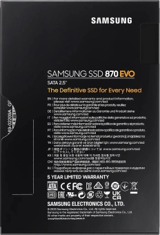 Накопитель SSD Samsung SATA-III 250GB MZ-77E250B/CN 870 EVO 2.5" - купить недорого с доставкой в интернет-магазине