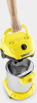 Строительный пылесос Karcher WD 2 Plus S V-15/4/18 1000Вт (уборка: сухая/сбор воды) желтый - купить недорого с доставкой в интернет-магазине