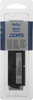 Память DDR5 16GB 4800MHz Netac NTBSD5N48SP-16 Basic RTL Gaming PC5-38400 CL40 SO-DIMM 262-pin 1.1В original Intel Ret - купить недорого с доставкой в интернет-магазине