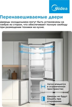 Холодильник Midea MDRB471MGF46O 2-хкамерн. нержавеющая сталь - купить недорого с доставкой в интернет-магазине