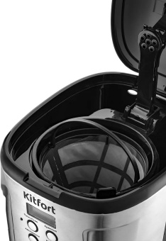 Кофеварка капельная Kitfort КТ-731 900Вт черный/нержавеющая сталь - купить недорого с доставкой в интернет-магазине