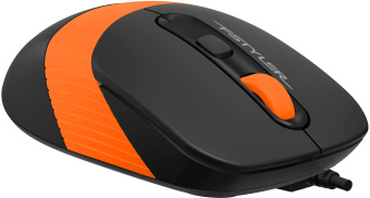Мышь A4Tech Fstyler FM10S черный/оранжевый оптическая 1600dpi silent USB 3but (FM10S USB ORANGE) - купить недорого с доставкой в интернет-магазине