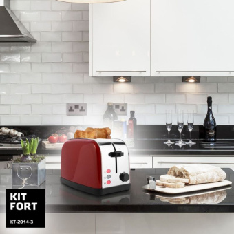 Тостер Kitfort КТ-2014-3 850Вт красный - купить недорого с доставкой в интернет-магазине