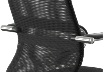 Кресло Метта SU-B-8 черный сиденье черный сетка с подголов. крестов. металл хром - купить недорого с доставкой в интернет-магазине