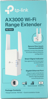 Повторитель беспроводного сигнала TP-Link RE705X AX3000 10/100/1000BASE-TX белый - купить недорого с доставкой в интернет-магазине