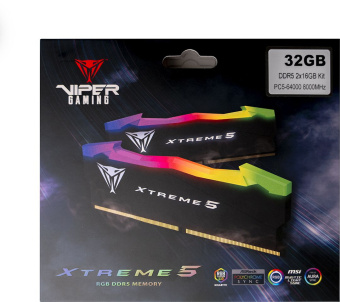 Память DDR5 2x16Gb 7800MHz Patriot PVXR532G78C38K Viper XTREME RGB RTL Gaming PC5-62400 CL38 DIMM 288-pin 1.45В с радиатором Ret - купить недорого с доставкой в интернет-магазине