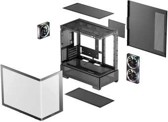 Корпус Deepcool CG380U 3F черный без БП mATX 6x120mm 3x140mm 2xUSB3.0 audio bott PSU - купить недорого с доставкой в интернет-магазине