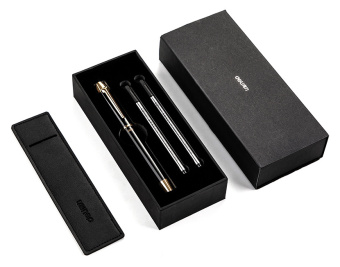 Ручка гелев. Deli S158 черный d=0.5мм черн. черн. подар.кор. стреловидный пиш. наконечник линия 0.35мм кругл. 3 ручки - купить недорого с доставкой в интернет-магазине