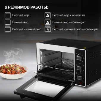Мини-печь Hyundai MIO-HY093 28л. 1600Вт черный - купить недорого с доставкой в интернет-магазине