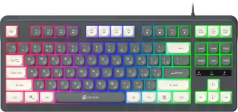 Клавиатура Оклик 711G серый/белый USB Multimedia for gamer LED (1790385) кабель 1.5м - купить недорого с доставкой в интернет-магазине