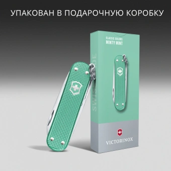 Нож перочинный Victorinox Classic SD Alox Minty Mint (0.6221.221G) 58мм 5функц. подар.коробка - купить недорого с доставкой в интернет-магазине