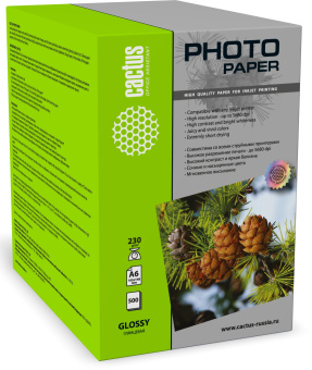 Фотобумага Cactus CS-GA6230500 A6/230г/м2/500л./белый глянцевое для струйной печати - купить недорого с доставкой в интернет-магазине