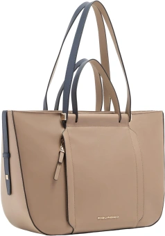 Деловая сумка тоут женская Piquadro Circle BD7136W92/TOBLU с отделением для ноутбука 14" бежевая/голубая натур.кожа - купить недорого с доставкой в интернет-магазине