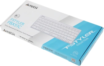 Клавиатура A4Tech FBX51C белый USB беспроводная BT/Radio slim Multimedia (FBX51C WHITE) - купить недорого с доставкой в интернет-магазине