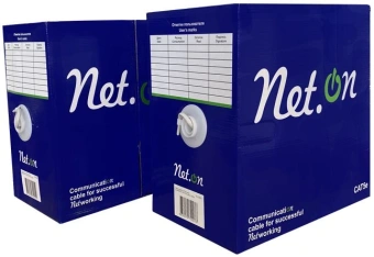 Кабель сетевой информационный NetOn 01-0301 кат.5E UTP 4 пары 24AWG PE внешний 305м черный - купить недорого с доставкой в интернет-магазине