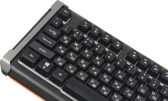 Клавиатура Оклик 710G BLACK DEATH черный/оранжевый USB Multimedia for gamer LED (476393) кабель 1.5м - купить недорого с доставкой в интернет-магазине