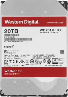 Жесткий диск WD SATA-III 20TB WD201KFGX NAS Red Pro (7200rpm) 512Mb 3.5" - купить недорого с доставкой в интернет-магазине