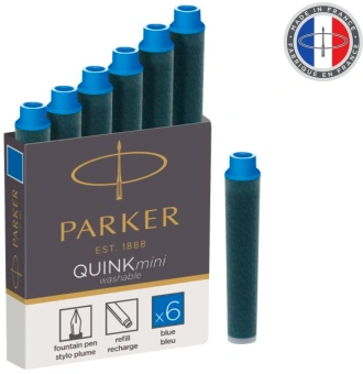 Картридж Parker Quink Z17 Mini (1950409) синие чернила для ручек перьевых (6шт) - купить недорого с доставкой в интернет-магазине
