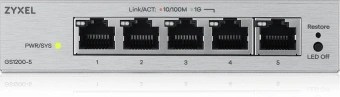 Коммутатор Zyxel GS1200-5V3-EU0101F (L2) 5x1Гбит/с управляемый - купить недорого с доставкой в интернет-магазине