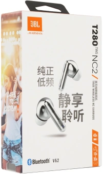 Гарнитура внутриканальные JBL Tune 280 TWS NC2 серебристый беспроводные bluetooth в ушной раковине (JBLT280TWSNC2SILCN) - купить недорого с доставкой в интернет-магазине