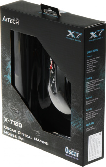Мышь A4Tech X-7120 черный оптическая 2000dpi USB2.0 7but (X-710BK+X7-200MP) - купить недорого с доставкой в интернет-магазине