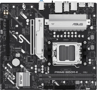 Материнская плата Asus PRIME B850M-K SocketAM5 AMD B850 2xDDR5 mATX AC`97 8ch(7.1) 2.5Gg RAID+HDMI+DP - купить недорого с доставкой в интернет-магазине