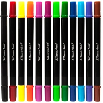 Фломастеры для скетчинга Silwerhof Create 11.5мм 169мм двойной пиш. наконечник Вентилируемый 12цв. пакет с европодвесом - купить недорого с доставкой в интернет-магазине