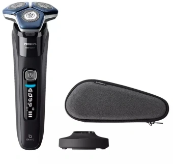 Бритва роторная Philips Series 7000 S7886/35 реж.эл.:3 питан.:аккум. черный/синий - купить недорого с доставкой в интернет-магазине