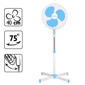 Вентилятор напольный Scarlett SC-SF111B29 45Вт скоростей:3 белый/голубой - купить недорого с доставкой в интернет-магазине