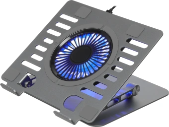 Подставка для ноутбука Digma D-NCP170-1xRGB110 17" 240x230x50мм 28дБ 2xUSB 1x 110ммFAN 790г Fan-control алюминий серый - купить недорого с доставкой в интернет-магазине