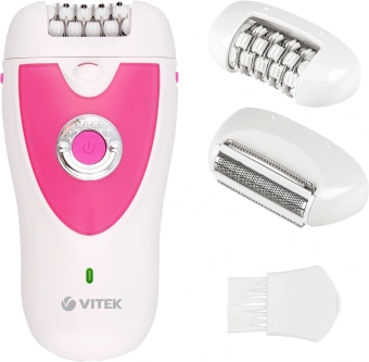 Эпилятор Vitek VT-2244 скор.:2 насад.:2 от электр.сети от аккум. белый/розовый - купить недорого с доставкой в интернет-магазине