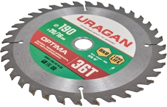 Диск пильный по дер. Uragan Optima (36801-190-20-36_Z01) d=190мм d(посад.)=20мм (циркулярные пилы) - купить недорого с доставкой в интернет-магазине