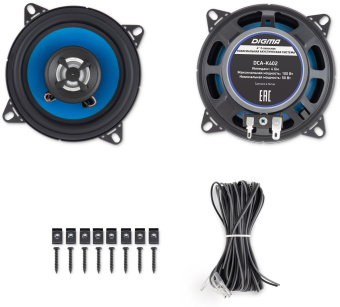 Колонки автомобильные Digma DCA-K402 (без решетки) 100Вт 90дБ 4Ом 10см (4дюйм) (ком.:2кол.) коаксиальные двухполосные - купить недорого с доставкой в интернет-магазине