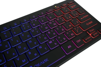 Клавиатура Оклик 300S черный USB slim LED (1696461) кабель 1.6м - купить недорого с доставкой в интернет-магазине