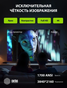 Проектор Cactus CS-U1.SG DLP 27200Lm LS 1700Lm ANSI (3840x2160) 800000:1 ресурс лампы:25000часов 2xUSB typeA 2xHDMI 9.7кг - купить недорого с доставкой в интернет-магазине