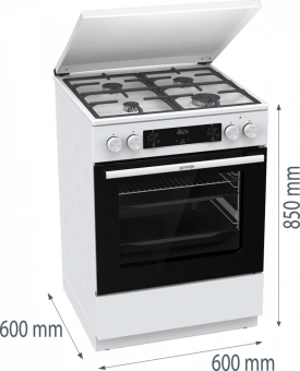 Плита Комбинированная Gorenje GKS6C71WF белый (металлическая крышка) реш.чугун - купить недорого с доставкой в интернет-магазине
