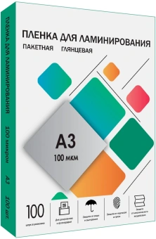 Пленка для ламинирования Heleos 100мкм A3 (100шт) глянцевая 303x426мм LPA3-100 - купить недорого с доставкой в интернет-магазине