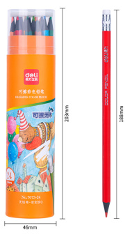 Карандаши цв. Deli 7073-24 пластик 24цв. туба пл. ластик - купить недорого с доставкой в интернет-магазине